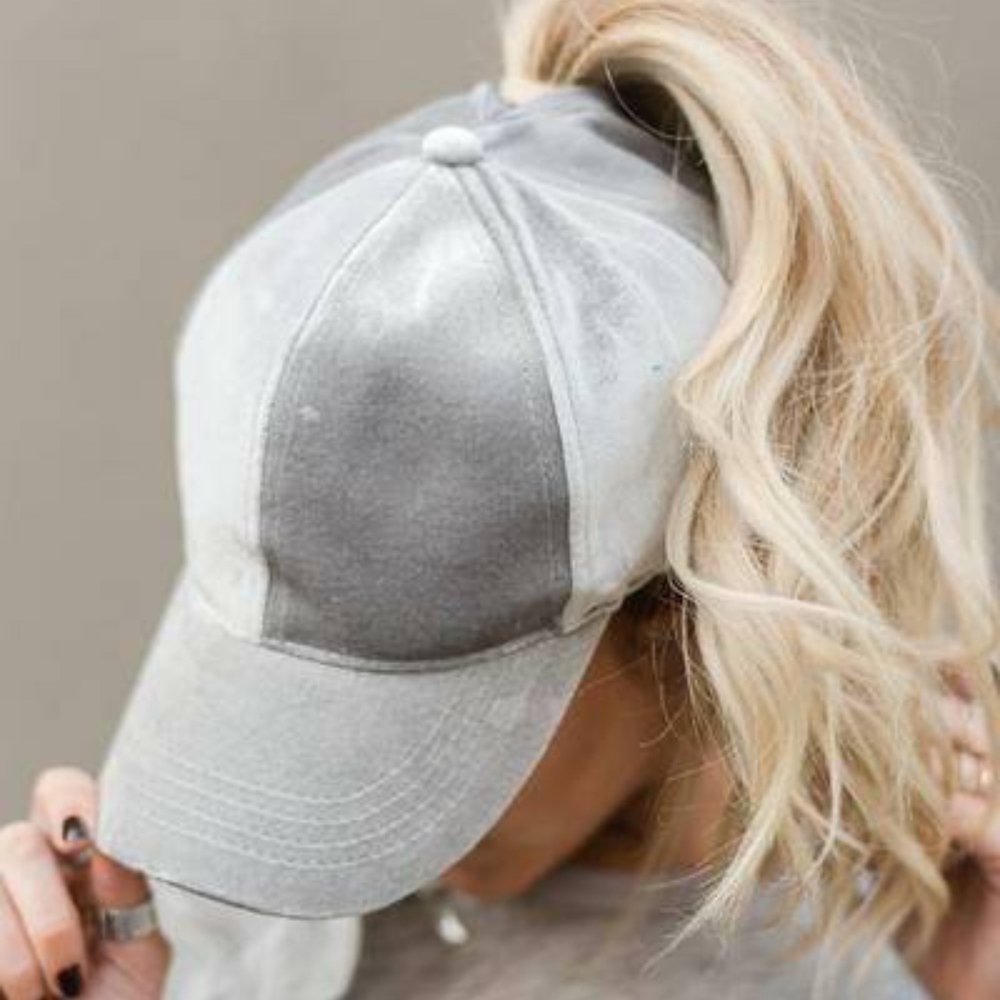 C.C. Grey Pony Velvet Baseball Caps